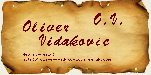 Oliver Vidaković vizit kartica